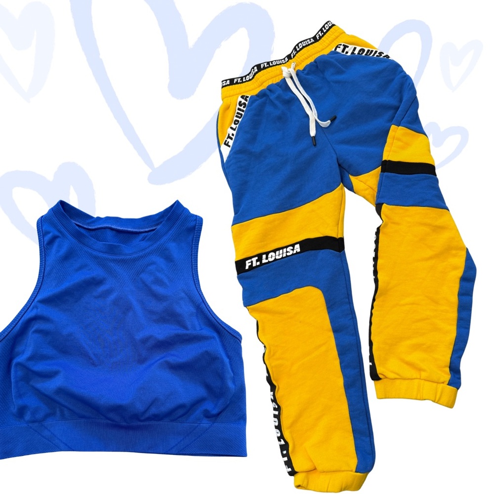 Bundle of SABO/Ft. Louisa sweatpants (L) and Alphalete crop tank (M)